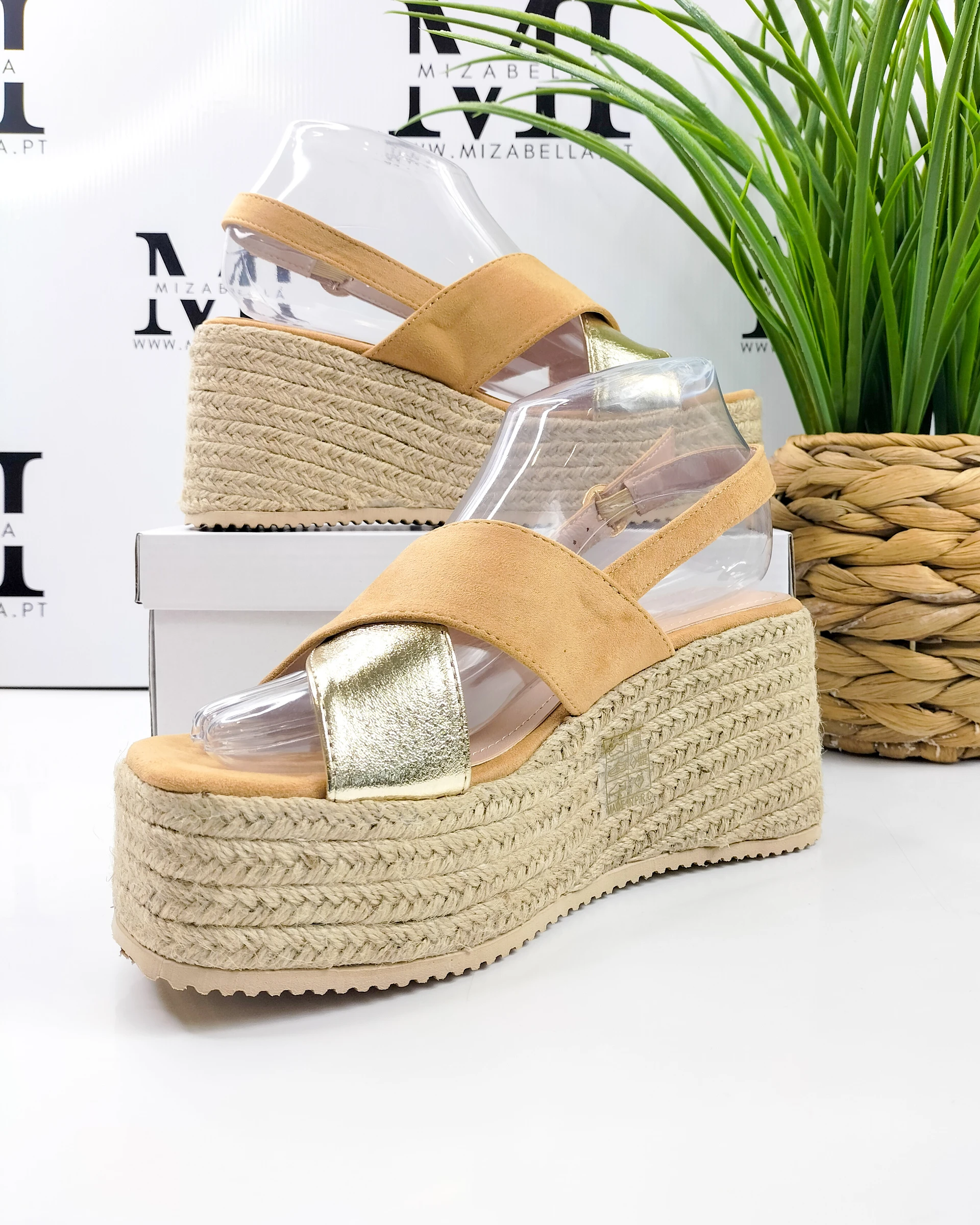 Sandália camel e dourado T.38 – photo 2